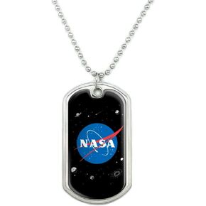 GRAPHICS & MORE NASA Official Meatball Logo Military Dog Tag Pendant Necklace with Chain