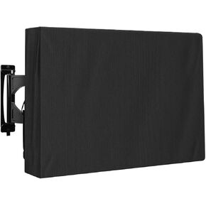 Vailge Waterproof and Weatherproof Outdoor TV Cover with Zipper Front Flap for 52-55 inch Outside Flat Screen TV, Heavy Duty 600D Oxford Outdoor TV Enclosure Size 52''W x 31''H x 5.5''D,Black