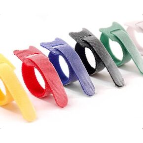 28PCS magic tape tie Fastening Cable Ties Reusable, Premium 6-Inch Adjustable Cord Ties, Microfiber Cloth Cable Management Straps Hook Loop Cord Organizer Wire Ties Reusable (7 Colors)