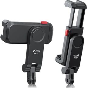 VRIG Phone Tripod Mount, New Universal Smartphone Mount Adapter with 2 Cold Shoe, 360° Rotates Adjustable Cell Phone Clip Clamp Holder, Compatible with iPhone, Samsung Galaxy and All Phones