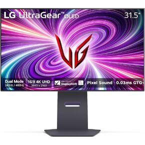 LG ‎27GS93QE 27-inch Ultragear OLED Gaming Monitor QHD 240Hz 0.03ms DisplayHDR True Black 400 AMD FreeSync Premium Pro NVIDIA G-Sync HDMI 2.1 DisplayPort Tilt/Height/Pivot Stand Black