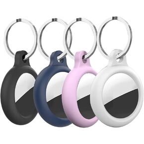 حامل سلسلة مفاتيح Airtag متعدد الألوان لجراب Apple Airtag، محفظة من السيليكون AirTags Hodler متوافق مع 2021 Air tag Apple، ملحقات حافظة محفظة Air Tag Keyring، مكتشف العناصر أسود/أزرق/وردي/أبيض in Kuwait
