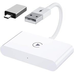 Wireless CarPlay Adapter, CarPlay Dongle for OEM Wired CarPlay Cars, Convert Wired to Wireless CarPlay Adapter, Support Online Update Plug & Play Easy Use Fit for Cars from 2015 & iPhone iOS 10+ White in Saudi Arabia