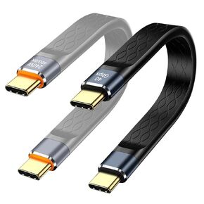 Guamar Short USB C Cable (2 Pack 240W), USB C Fast Charging Cable, 40Gbps Data Transfer, 8K HD Display, Short USB C to USB C Cable Thunderbolt 4/3 for iPhone 16 15 Plus Pro Galaxy S24 S23 Macbook iPad