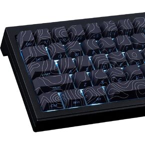 Tsungup PBT Keycaps Side Printed Keycap Set - Shine Through Gradient Grey Custom Key caps,121 Keys Cool Cherry Profile Keyboard Keycaps for Cherry MX Mechanical Keyboards