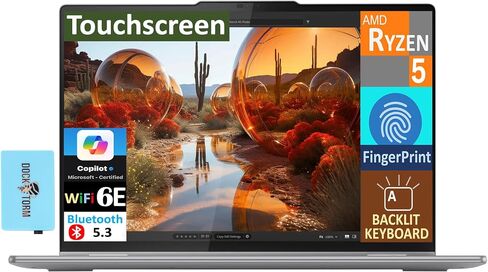 لينوفو يوجا 7 2 في 1 2 في 1 كمبيوتر محمول 16.0 بوصة شاشة لمس WUXGA (AMD Ryzen 5 8640HS، 8 جيجابايت LPDDR5، 1 تيرابايت M.2 PCIe SSD، قلم نشط، لوحة مفاتيح بإضاءة خلفية، بصمة الإصبع، WiFi 6E، Win 11 Pro) مع موسع منفذ USB DKZ in Saudi Arabia