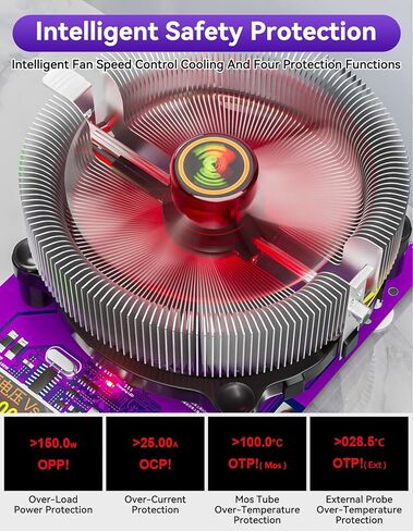 MakerHawk Battery Load Tester - 180W 200V 30A USB Load Tester 4-Wire System Adjustable Constant Current Voltage Discharge Lithium Battery Capacity Tester Electronic Load Tester in Saudi Arabia