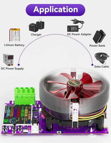 MakerHawk Battery Load Tester - 180W 200V 30A USB Load Tester 4-Wire System Adjustable Constant Current Voltage Discharge Lithium Battery Capacity Tester Electronic Load Tester in Saudi Arabia