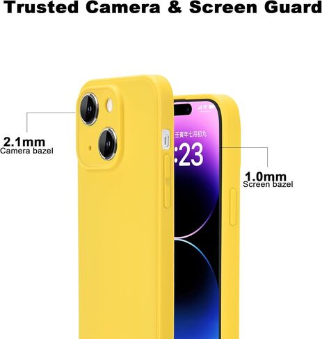 Compatible with iPhone 14 6.1 Inches Case,New Upgraded Military-Grade Shock-Proof Camera Lens Provides Full Body Protection for Men and Women(Yellow) in Saudi Arabia