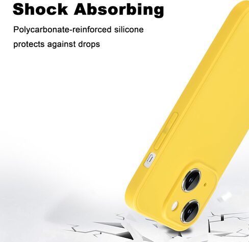 Compatible with iPhone 14 6.1 Inches Case,New Upgraded Military-Grade Shock-Proof Camera Lens Provides Full Body Protection for Men and Women(Yellow) in Saudi Arabia
