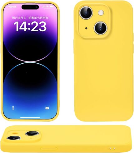 Compatible with iPhone 14 6.1 Inches Case,New Upgraded Military-Grade Shock-Proof Camera Lens Provides Full Body Protection for Men and Women(Yellow) in Saudi Arabia