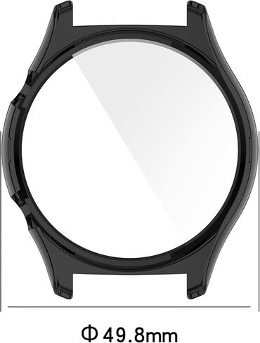 Compatible with Honor Watch GS 3 Watch Case, All-Around Protective TPU Bumper Cover Screen Protector Case for Honor Watch GS 3 Smartwatch-Full Cover Hard PC Protective Case +Tempered Glass (Black) in Saudi Arabia