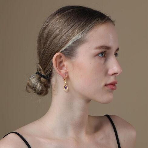 Dangle Earrings Trendy Leverback Birthstone Earrings 14K White Gold Teardrop Dangle Earrings Fine Jewelry Birthday Christmas Gifts for Women in Kuwait