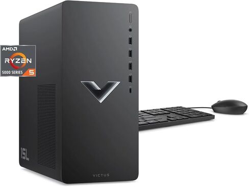 كمبيوتر مكتبي HP 2023 Victus 15L للألعاب، معالج AMD 6-Core Ryzen 5600G (يصل إلى 4.4 جيجاهرتز)، ذاكرة الوصول العشوائي 32 جيجابايت، 1 تيرابايت NVMe + 1 تيرابايت HDD، AMD Radeon RX6400، ماوس ولوحة مفاتيح، ويندوز 11 هوم، فضي ميكا in Saudi Arabia