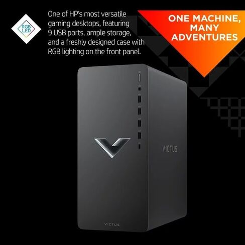 كمبيوتر مكتبي HP 2023 Victus 15L للألعاب، معالج AMD 6-Core Ryzen 5600G (يصل إلى 4.4 جيجاهرتز)، ذاكرة الوصول العشوائي 32 جيجابايت، 1 تيرابايت NVMe + 1 تيرابايت HDD، AMD Radeon RX6400، ماوس ولوحة مفاتيح، ويندوز 11 هوم، فضي ميكا in Saudi Arabia