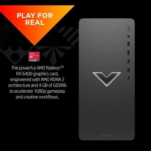 كمبيوتر مكتبي HP 2023 Victus 15L للألعاب، معالج AMD 6-Core Ryzen 5600G (يصل إلى 4.4 جيجاهرتز)، ذاكرة الوصول العشوائي 32 جيجابايت، 1 تيرابايت NVMe + 1 تيرابايت HDD، AMD Radeon RX6400، ماوس ولوحة مفاتيح، ويندوز 11 هوم، فضي ميكا in Saudi Arabia