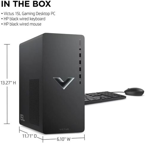 كمبيوتر مكتبي HP 2023 Victus 15L للألعاب، معالج AMD 6-Core Ryzen 5600G (يصل إلى 4.4 جيجاهرتز)، ذاكرة الوصول العشوائي 32 جيجابايت، 1 تيرابايت NVMe + 1 تيرابايت HDD، AMD Radeon RX6400، ماوس ولوحة مفاتيح، ويندوز 11 هوم، فضي ميكا in Saudi Arabia