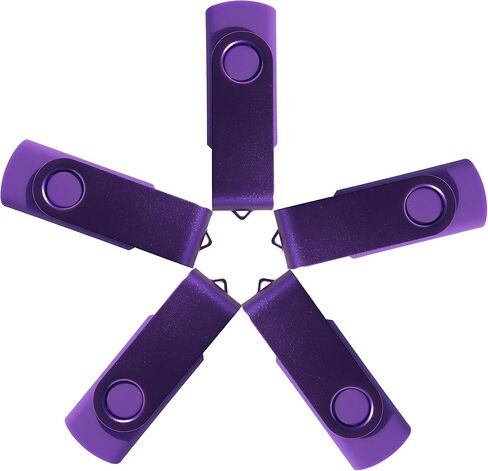 ERKE 2GB USB 2.0 محرك أقراص فلاش 5 حزمة محركات الإبهام المحمولة دوارة القفز محرك الأقراص المضغوطة محرك الأقراص الذاكرة العصي مع محول USB من النوع C / مايكرو للكمبيوتر / الكمبيوتر المحمول (الأرجواني 2 جيجابايت) in Saudi Arabia