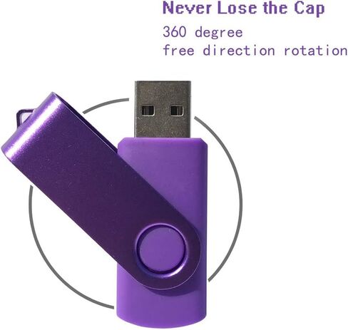 ERKE 2GB USB 2.0 محرك أقراص فلاش 5 حزمة محركات الإبهام المحمولة دوارة القفز محرك الأقراص المضغوطة محرك الأقراص الذاكرة العصي مع محول USB من النوع C / مايكرو للكمبيوتر / الكمبيوتر المحمول (الأرجواني 2 جيجابايت) in Saudi Arabia