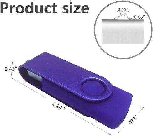ERKE 2GB USB 2.0 محرك أقراص فلاش 5 حزمة محركات الإبهام المحمولة دوارة القفز محرك الأقراص المضغوطة محرك الأقراص الذاكرة العصي مع محول USB من النوع C / مايكرو للكمبيوتر / الكمبيوتر المحمول (الأرجواني 2 جيجابايت) in Saudi Arabia
