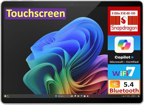 Microsoft Surface Pro AI Powered 2-in-1 Laptop 13.0" Touchscreen OLED 2880x1920 Display (Qualcomm Snapdragon X Elite X1E-80-100, 16GB LPDDR5X, 1TB SSD, 2 Thunderbolt 4, Win 11 Home) w/USB-C Dock in Saudi Arabia