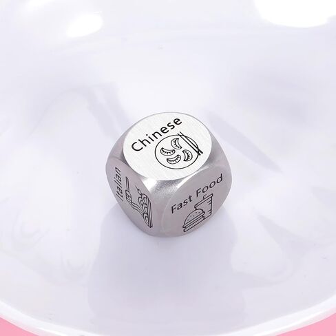 Funny Food Dice White Elephant Gifts, 11th Anniversary Steel Gifts for Men Women Boyfriend Girlfriend, Date Night Ideas for Couples Husband Wife, Husband Mens Stocking Stuffers in Kuwait