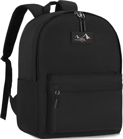 Lightweight Casual Backpack W11.9 xD5.6 xH15.8 Waterproof Daily Use Backpack Book Bag for College Travel Hiking Black in Saudi Arabia