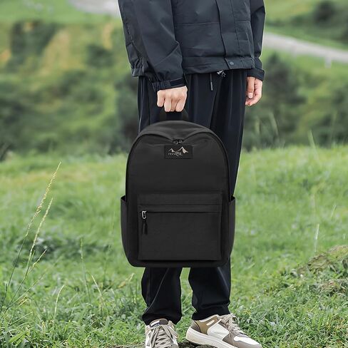 Lightweight Casual Backpack W11.9 xD5.6 xH15.8 Waterproof Daily Use Backpack Book Bag for College Travel Hiking Black in Saudi Arabia