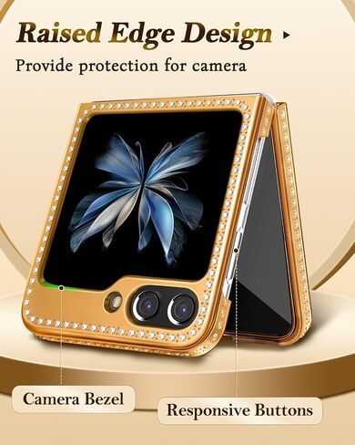 Shorogyt for Samsung Galaxy Z Flip 5 Case, Luxury Leather Diamond Z Flip 5 Cases for Women Girls, Elegant Girly Glitter Bling Rhinestone Soft Rhomboid PU & Hard PC Plated Phone Case for Flip 5 Black in Kuwait