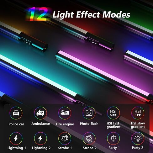 عصا إضاءة محمولة، ضوء أنبوبي استوديو RGB محمول مع 1000 لومن و2600 مللي أمبير في الساعة قابلة لإعادة الشحن وقابلة للتعديل ولون وسطوع، عصا إضاءة LED للتصوير الفوتوغرافي والفيديو والألعاب in Saudi Arabia