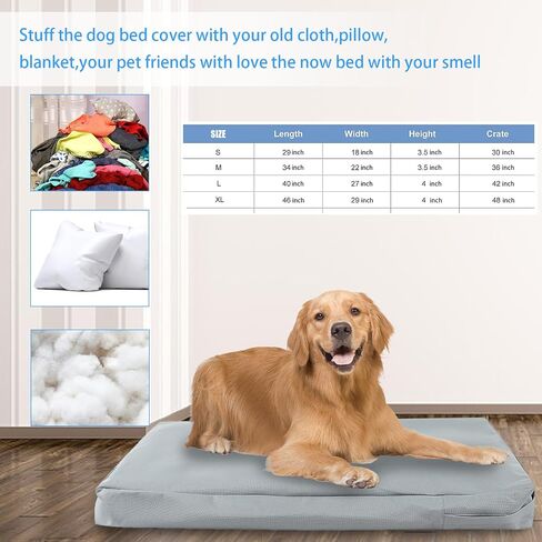 Waterproof Dog Bed Cover,Washable Dog Crate Pad Replacement Cover,Removable Pet Dog Crate Pad Replacement Covers for 42 Inch Crate,Water Absorbable Pet Puppy Bed Cover for Dog Cat,40Lx27Wx4H inch in Kuwait