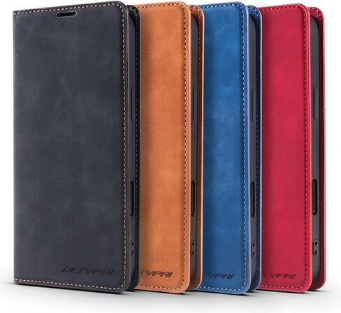 QLTYPRI Case for iPhone 16, Premium PU Leather Cover TPU Bumper with Card Holder Kickstand Hidden Magnetic Adsorption Shockproof Flip Wallet Case for iPhone 16 - Black in Saudi Arabia