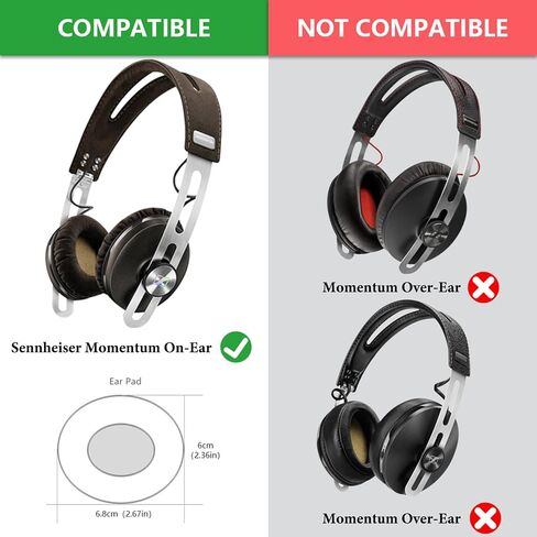 Geekria QuickFit Replacement Ear Pads for Sennheiser Momentum 2.0 Over-Ear Headphones Ear Cushions, Headset Earpads, Ear Cups Cover Repair Parts (Dark Brown) in Saudi Arabia