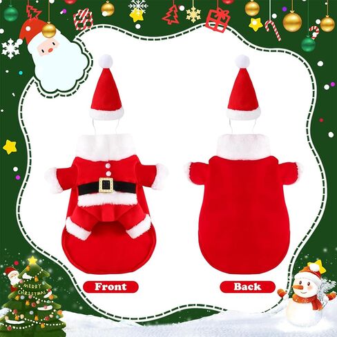Dog Christmas Outfit Reindeer Costume Santa Snowman Antlers Suit Cat Clothes Cloak Pet Hoodie Puppy Cape with Hat,L in Kuwait