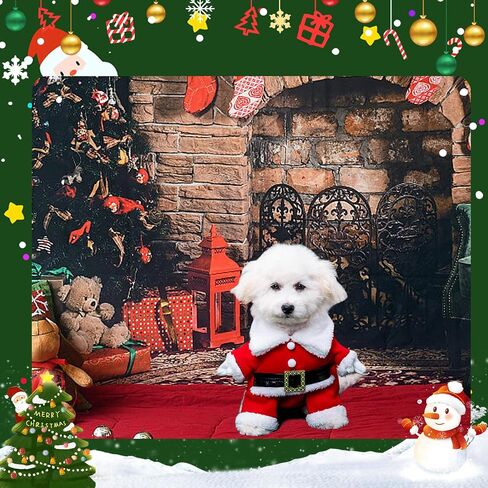 Dog Christmas Outfit Reindeer Costume Santa Snowman Antlers Suit Cat Clothes Cloak Pet Hoodie Puppy Cape with Hat,L in Kuwait