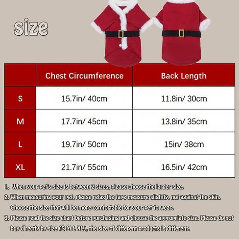 BAMY Christmas Cat Bathrobe Santa Claus Pet Costume Xmas Dogs Clothes Warm Cats Hoodie Winter Puppy Outfits Coat for Spring Festival New Year (S (Chest Circumference 15.7in)) in Saudi Arabia