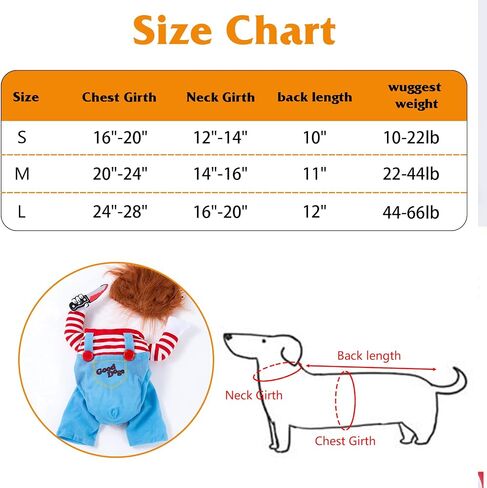 Dog Halloween Costumes Pet Deadly Doll Costume Funny Chucky Cosplay for Small Medium and Large Dogs (M) in Saudi Arabia