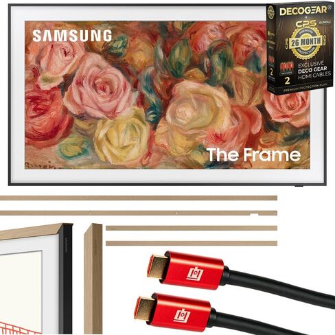 SAMSUNG QN65LS03DA 65 inch The Frame QLED 4K Smart TV (2024 Model) Bundle with 65" The Frame Customizable Bezel Modern Brown in Saudi Arabia