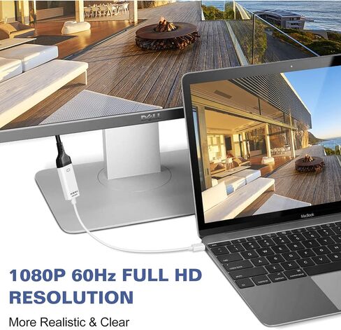 Mini DisplayPort to HDMI Adapter for iMac Mid 2015 (27-inch) Mini DP to HDMI Adapter Compatible with MacBook Air/Pro, Microsoft Surface Pro/Dock, Projector and More 1-Pack in Saudi Arabia