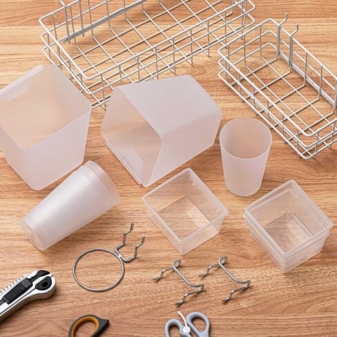 Jinei 14 Pcs Peg Board Organizer Accessories Kit Include Pegboard Baskets Large Pegboard Bins Pegboard Cups with Hooks Pegboard Tool Organizer Baskets Set for Garage Workshop Workbench Tools Storage in Saudi Arabia