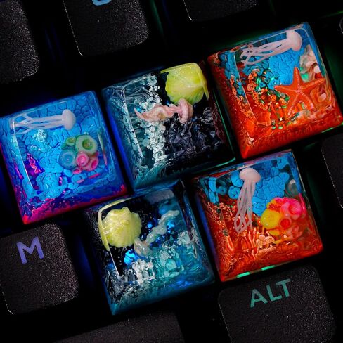 DATKEY Ocean Squid Artisan Keycap Ocean Keycaps Keyboard Keycaps Cute Keycaps Artisan Keycap Aesthetic Keycaps Custom Keycaps Ocean Gifts for Gaming Love Gamer Man On Anniversary Birthday in Saudi Arabia