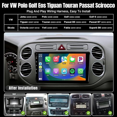 راديو ستيريو للسيارة Leadfan لسيارة Skoda Volkswagen Wireless Carplay Android Auto، شاشة لمس 10.1 بوصة لراديو Jetta BT/FM DSP/راديو السيارة لـ Passat B6 B7 Golf 5 6 Jetta EOS Tiguan Touran Polo Scirocco in Saudi Arabia