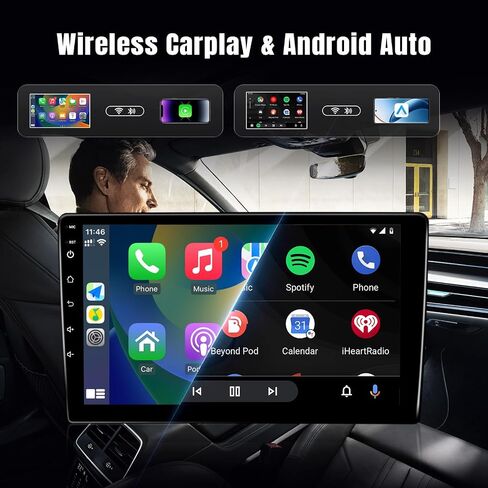 راديو ستيريو للسيارة Leadfan لسيارة Skoda Volkswagen Wireless Carplay Android Auto، شاشة لمس 10.1 بوصة لراديو Jetta BT/FM DSP/راديو السيارة لـ Passat B6 B7 Golf 5 6 Jetta EOS Tiguan Touran Polo Scirocco in Saudi Arabia