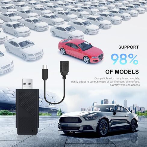 محول Carplay اللاسلكي - يحول CarPlay السلكي من المصنع إلى محول تشغيل السيارة اللاسلكي دونجل المنشط منفذ USB/Type-C يدعم راديو السيارة ستيريو OEM مع CarPlay السلكي in Saudi Arabia