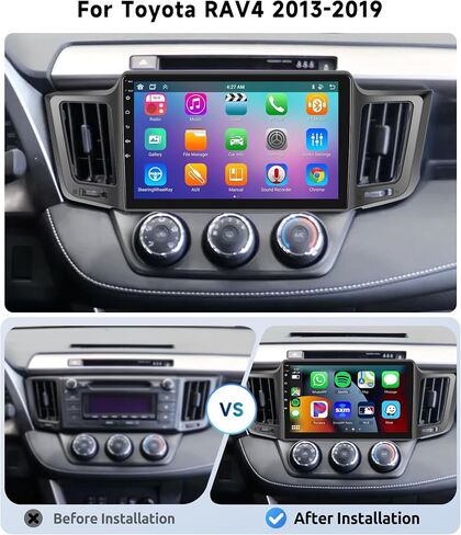 [8 CORE 6G+128G] for Toyota RAV4 2013-2019 Car Radio with Wireless Carplay/Android Auto, 10.1 Inch Android 13 IPS Touch Screen Car Stereo, Bluetooth, GPS Navi, WiFi, SWC, DSP + Backup Camera in Saudi Arabia