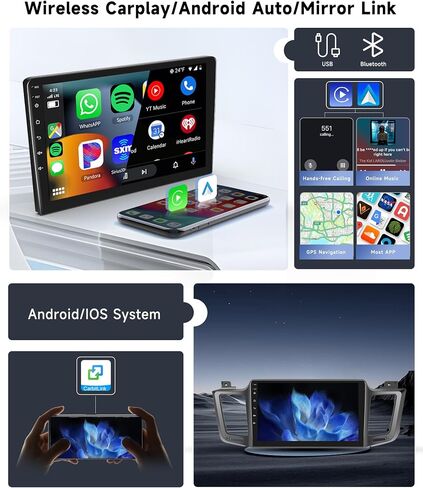 [8 CORE 6G+128G] for Toyota RAV4 2013-2019 Car Radio with Wireless Carplay/Android Auto, 10.1 Inch Android 13 IPS Touch Screen Car Stereo, Bluetooth, GPS Navi, WiFi, SWC, DSP + Backup Camera in Saudi Arabia