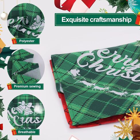 2pcs Christmas Dog Bandannas, Merry Christmas Plaid Print Pet Triangle Scarf Adjustable Washable Holiday Xmas Costume for Small Medium Large Dog & Cat (Style C) in Saudi Arabia