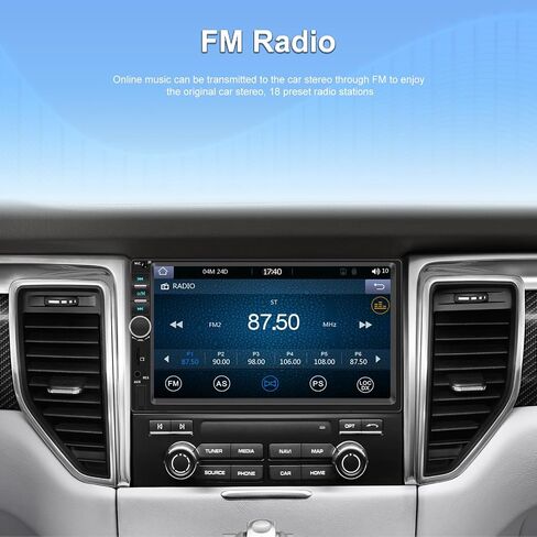 راديو سيارة مزدوج Din Carplay يدعم راديو FM تلقائي Android 7 ألوان خلفية، شاشة لمس 7 بوصة، مستقبلات صوت ستيريو للسيارة مع بلوتوث USB TF AUX، كاميرا احتياطية عالية الدقة + إطار/جهاز تحكم عن بعد in Saudi Arabia