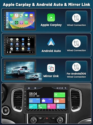 Hikity Single Din Car Stereo 9 Inch Removable Touch Screen with Wireless Carplay Android Auto Radio Bluetooth FM AUX Mirror Link EQ TF Card USB in Saudi Arabia