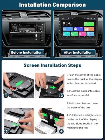 Hikity Single Din Car Stereo 9 Inch Removable Touch Screen with Wireless Carplay Android Auto Radio Bluetooth FM AUX Mirror Link EQ TF Card USB in Saudi Arabia